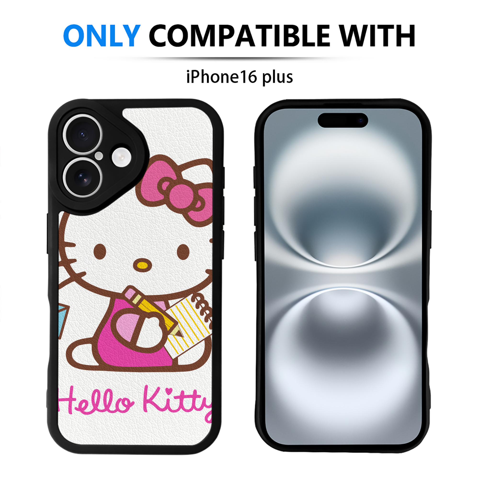 （画像用） Hello Kitty ハローキティ 【iPhone 16シリーズ対応】シリコンスマホケース（レザー調） 材質：シリコン